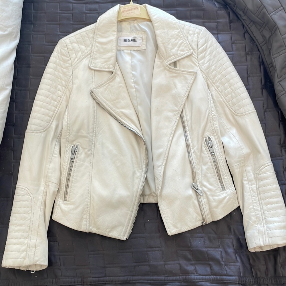 BB Dakota cream leather jacket